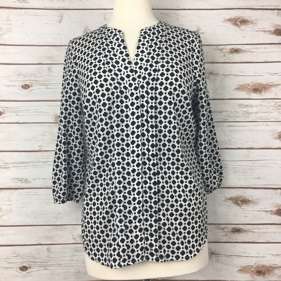 212 Collection Tops - 212 Collection Black & White Lightweight Blouse